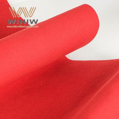 Micro material vermelho do couro da camurça do falso da fibra para o interior automotivo
        